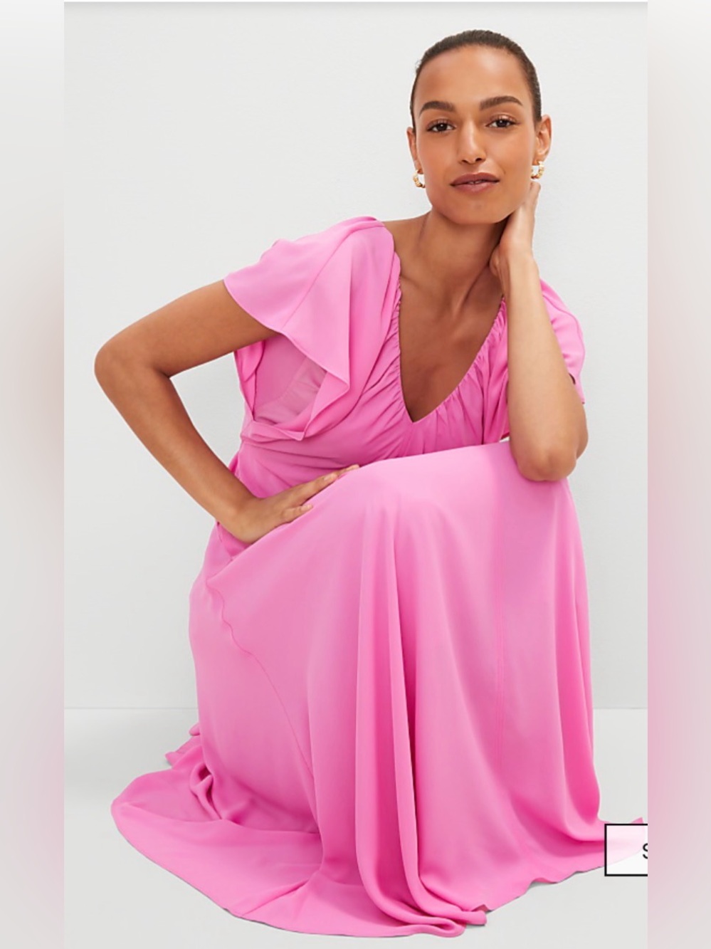Flutter Sleeve Midi Flare Dress - Picture 3 of 8